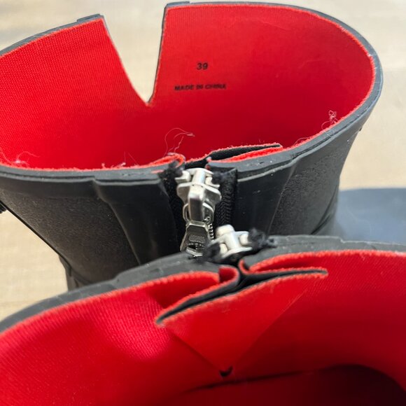 Rag and Bone Black Moto Rain Boots 39 / 8.5 - Picture 10 of 12